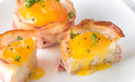 Bacon, Egg and Cheese Toast Bowls